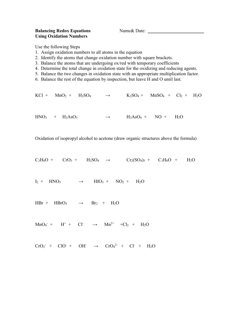 02 Balancing Equation Worksheet