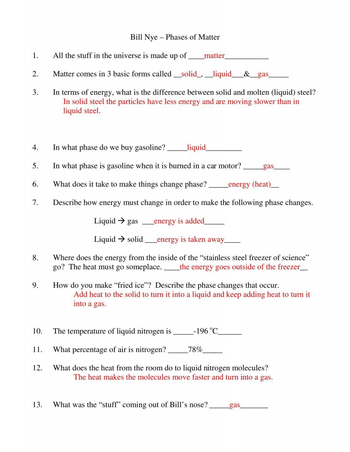 05 Bill Nye Phases Of Matter Answers