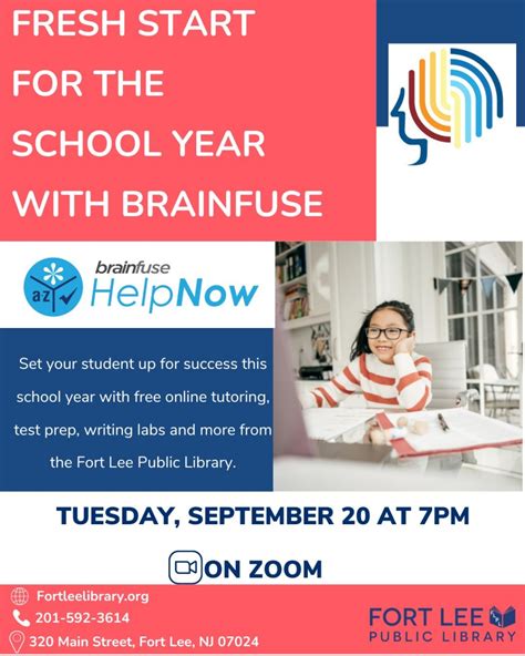 09 20 2022 Fresh Start For The School Year With Brainfuse Virtual Fort Lee Public Library