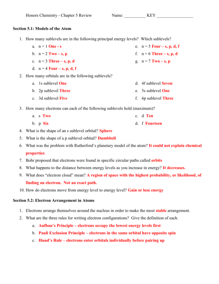 10 Chapter 5 1 Electrons In Atoms Answer Key Lannaballena