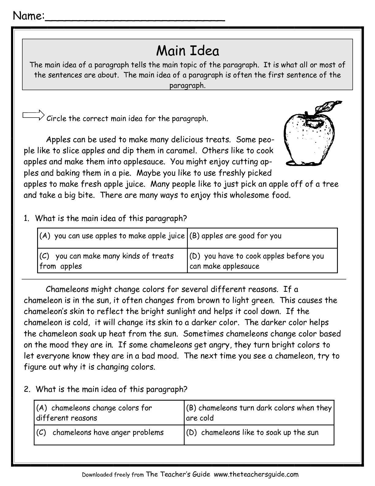 10 Spectacular Main Idea Worksheets For 5Th Grade 2024