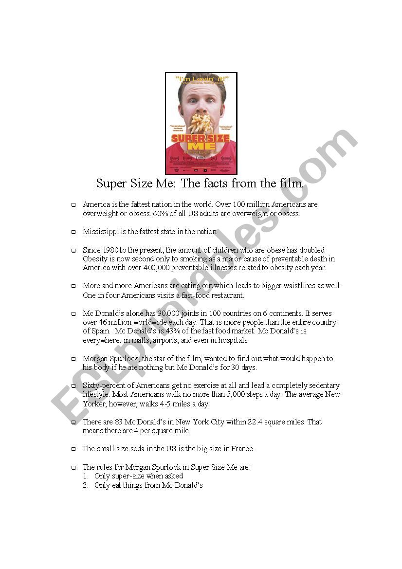 10 Super Size Me Film Worksheet Answers Worksheets Decoomo