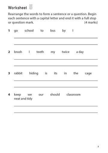 100 English Worksheets Primary 1 Word Order Openschoolbag