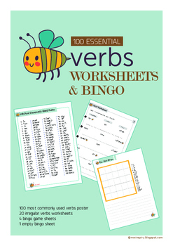 100 Essential Verbs Ultimate Worksheet Amp Game Package Trial Tpt