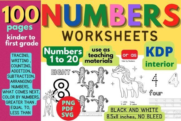 100 Pages Numbers Worksheets K 1 Graphic By Charm Creatives