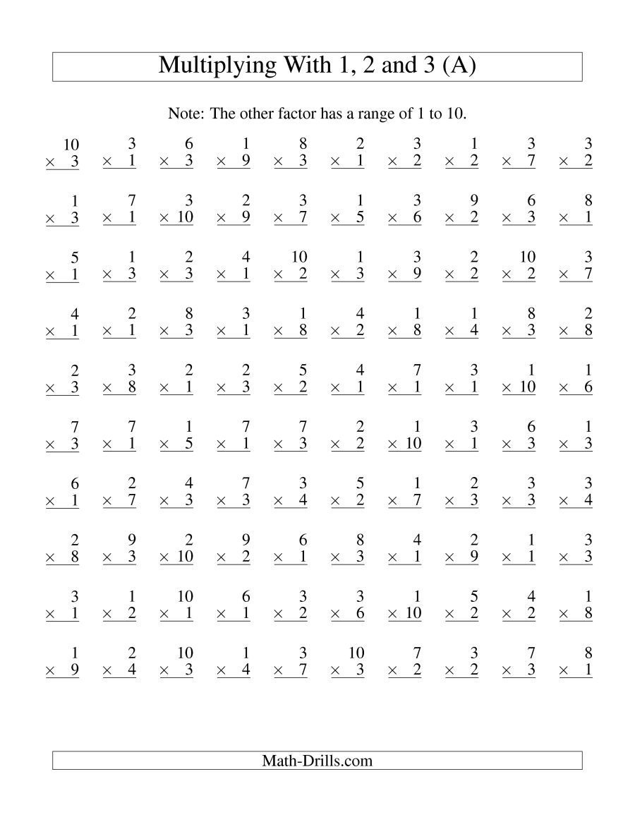 100 Problem Multiplication Worksheets Pdf