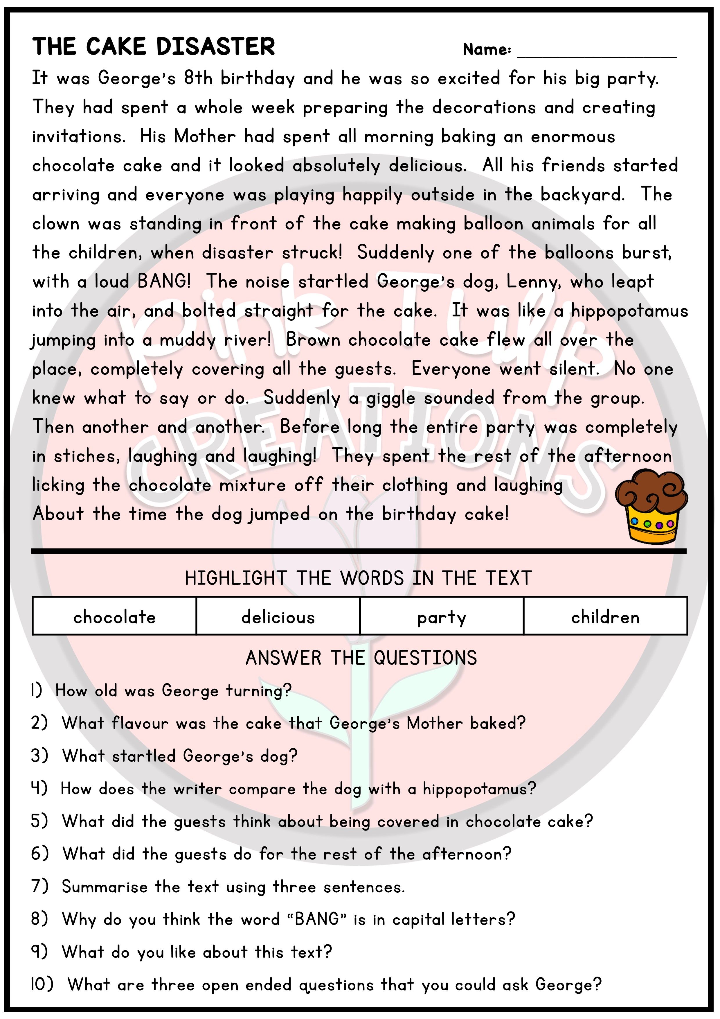 10Th Grade Reading Comprehension Worksheets Reading Comprehension