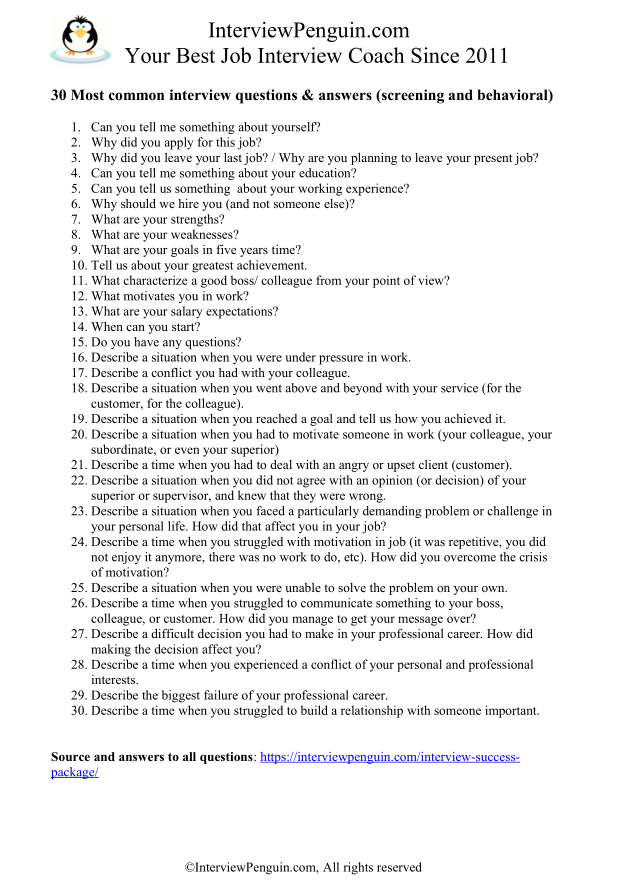 15 Interview Questions And Answers