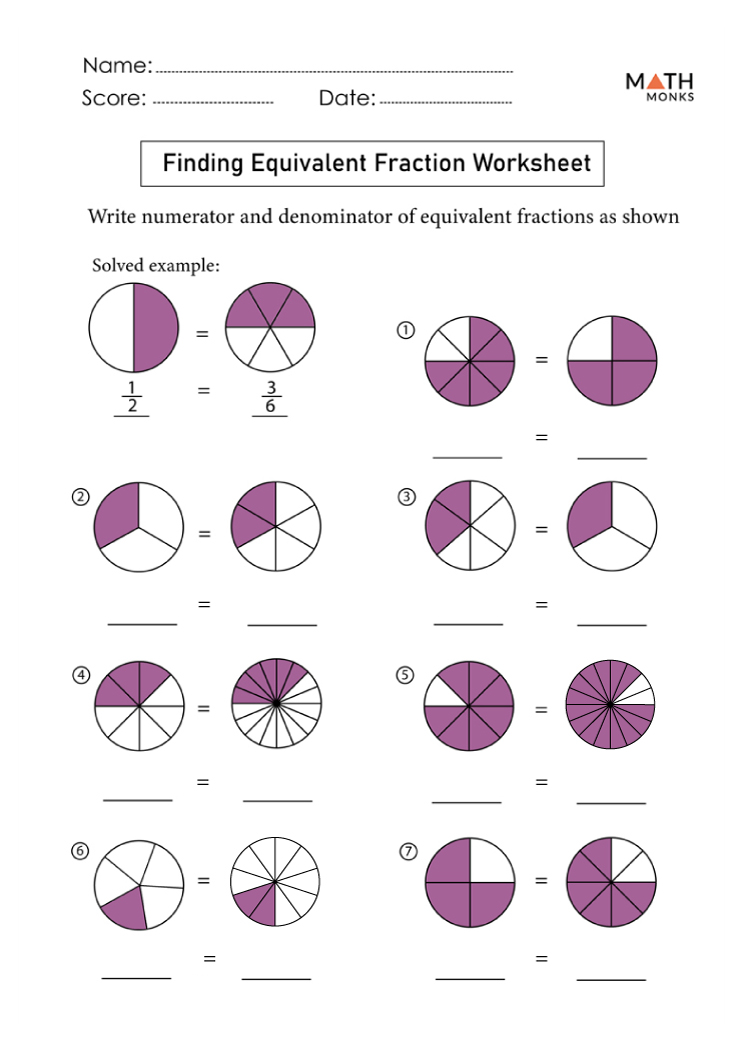 15 Printable Equivalent Fraction Worksheets For Kids To Practice