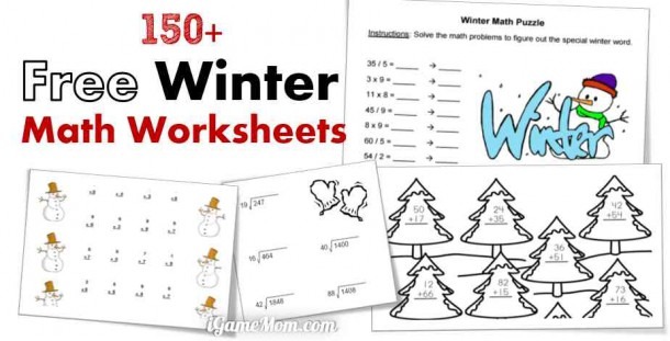 150 Free Winter Math Printable Worksheets