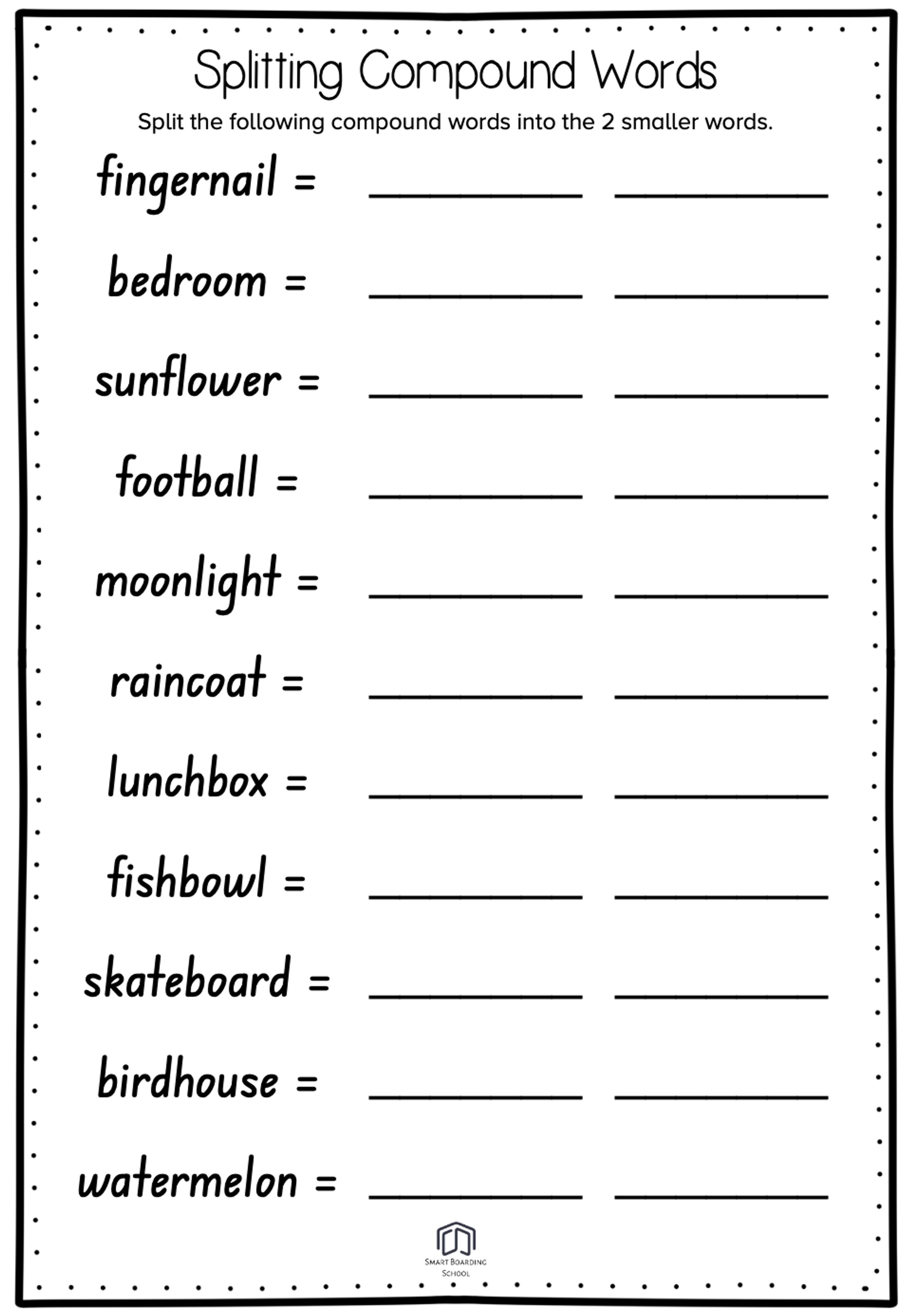 18 Compound Words Worksheets 5Th Grade Compound Words Worksheets