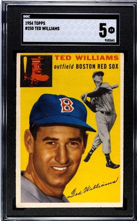 1954 Topps 250 Ted Williams Sgc 5 Ex Red Sox Lot4784 Ebay