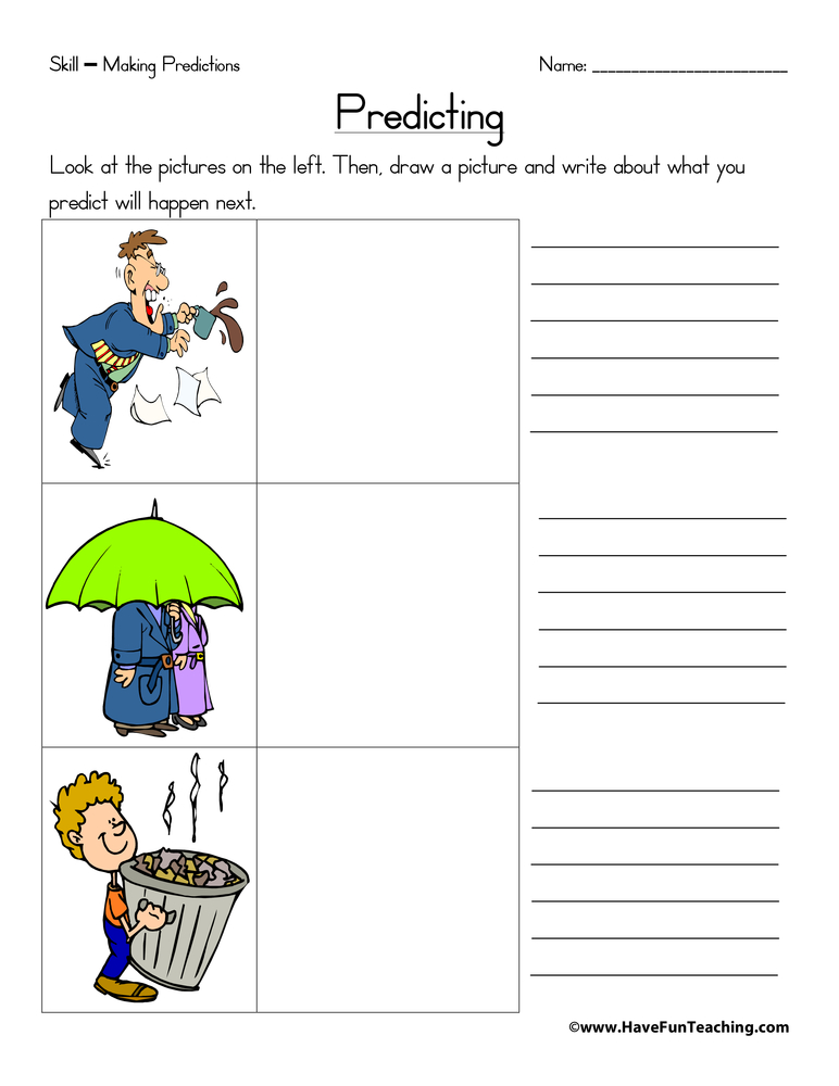 1St Grade Prediction Worksheet Engaging Activities For Young Learners