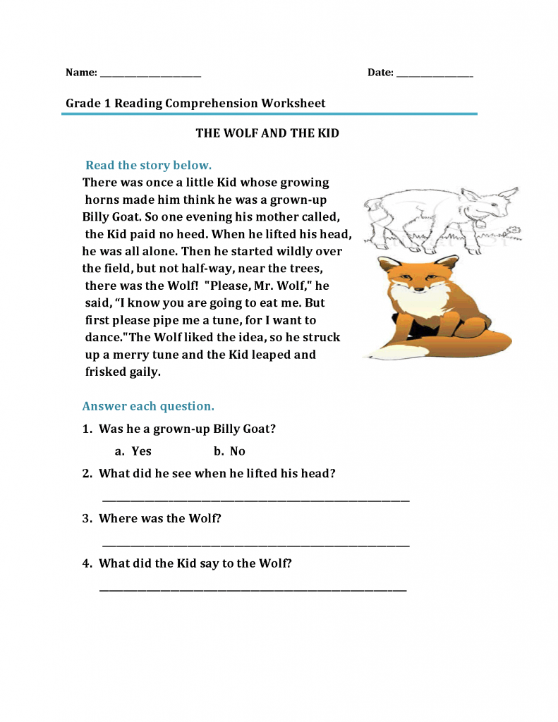 1St Grade Reading Worksheets Best Coloring Pages For Kids