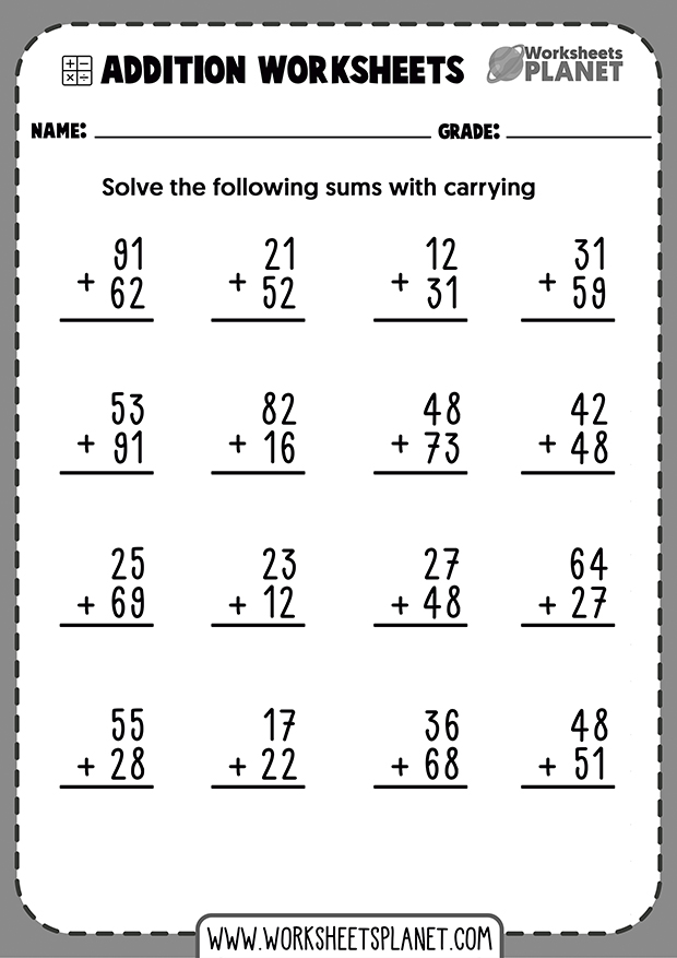 2 Digit Addition Worksheets Pdf Kidsworksheetfun