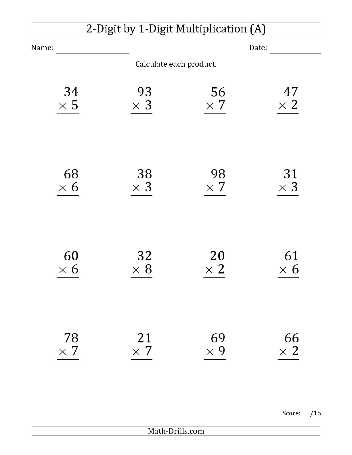 2 Digit By 2 Digit Multiplication Games And Worksheets