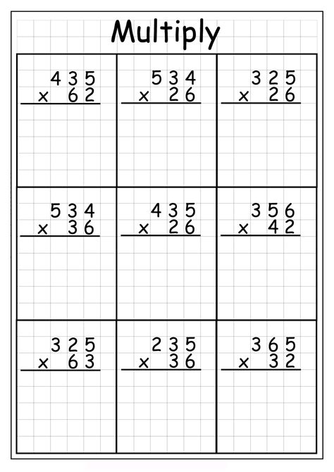 2 Digit By Multiplication Printable