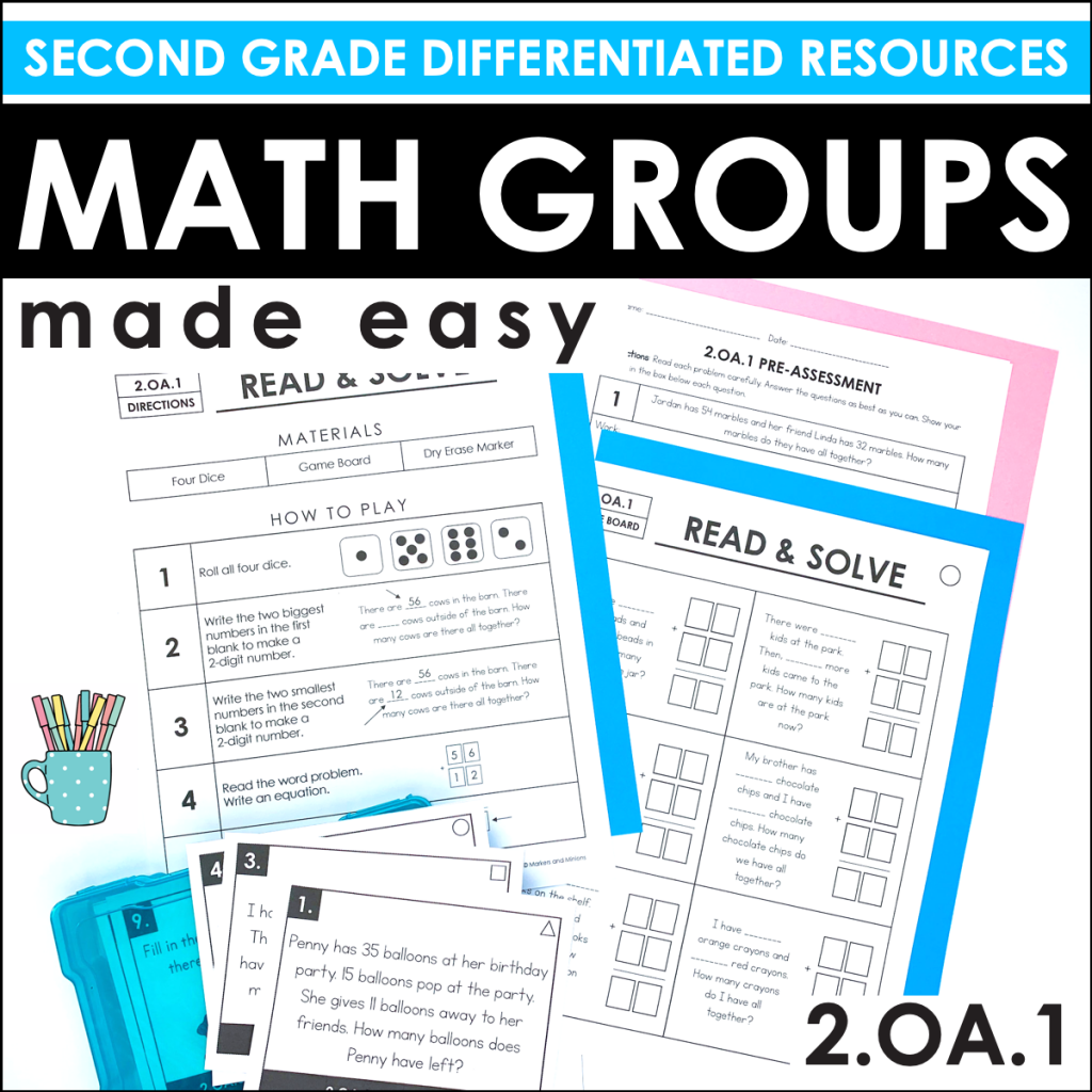 2 Oa 1 Word Problems Second Grade Common Core Math Worksheets 2 Oa A 1