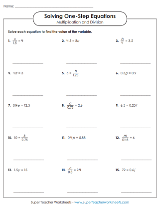 2 Step Equations Worksheets Pdf