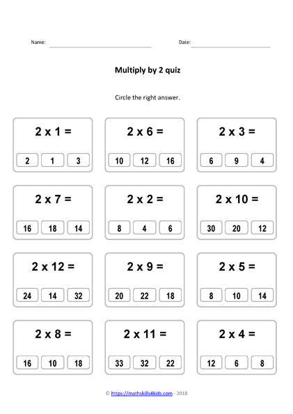 2 Times Table Worksheets Pdf Multiplying By 2 Activities