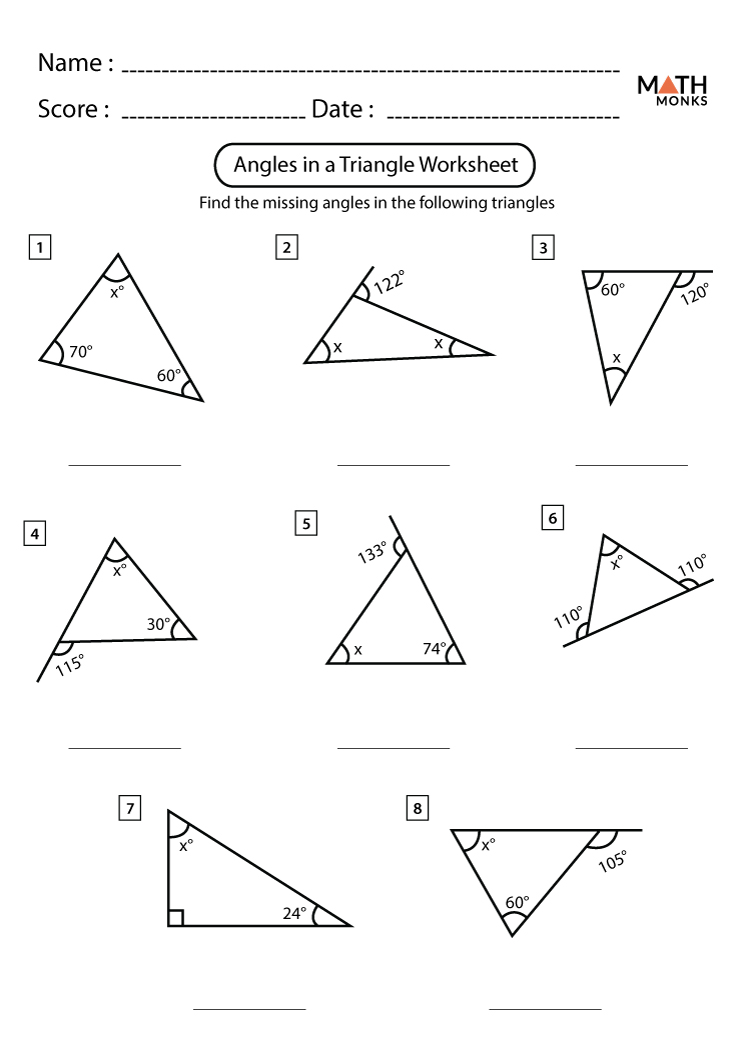 20 Missing Angles In Triangles Worksheet Worksheets Decoomo