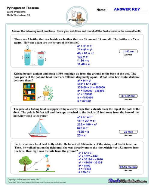 20 Pythagorean Theorem Word Problems Pdf Sifisomostyn