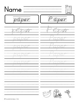 20 Words About Paper D Nealian Handwriting Practice Worksheets