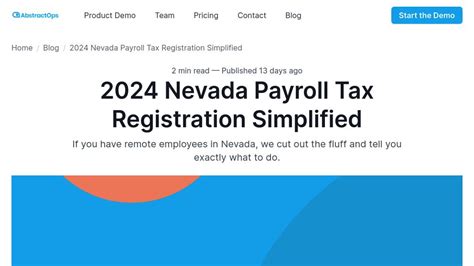 2024 Nevada Payroll Tax Registration Simplified Abstractops