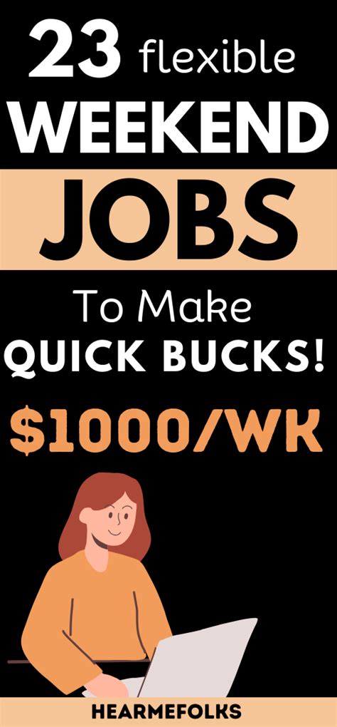 23 Flexible Weekend Jobs To Make Quick Bucks Online Jobs For Moms Ways To Get Money Weekend