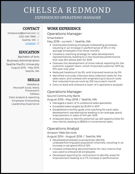 23 Operations Manager Resume Examples That Work In 2024