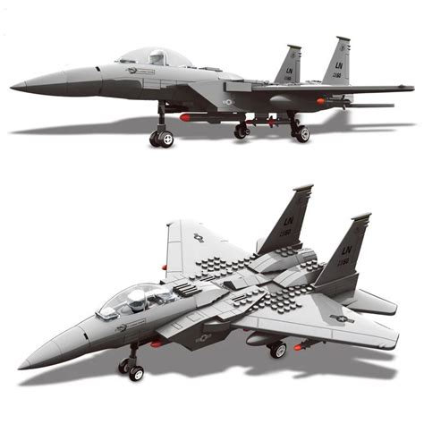 262Pcs Military Series F 15 Eagle Fighter Building Blocks Model Compatible With Legoinglys