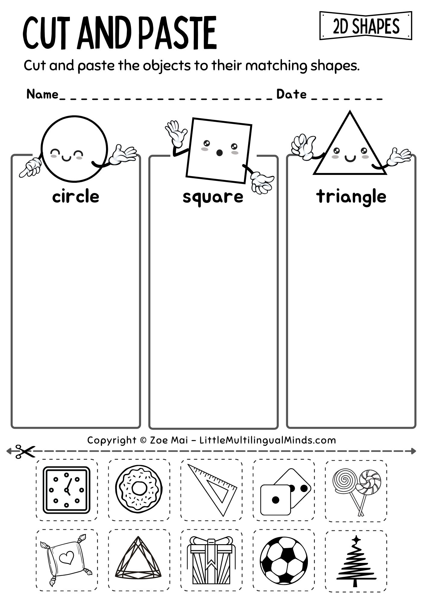 2D And 3D Shapes Sort And Identify Activities Worksheets Pre K