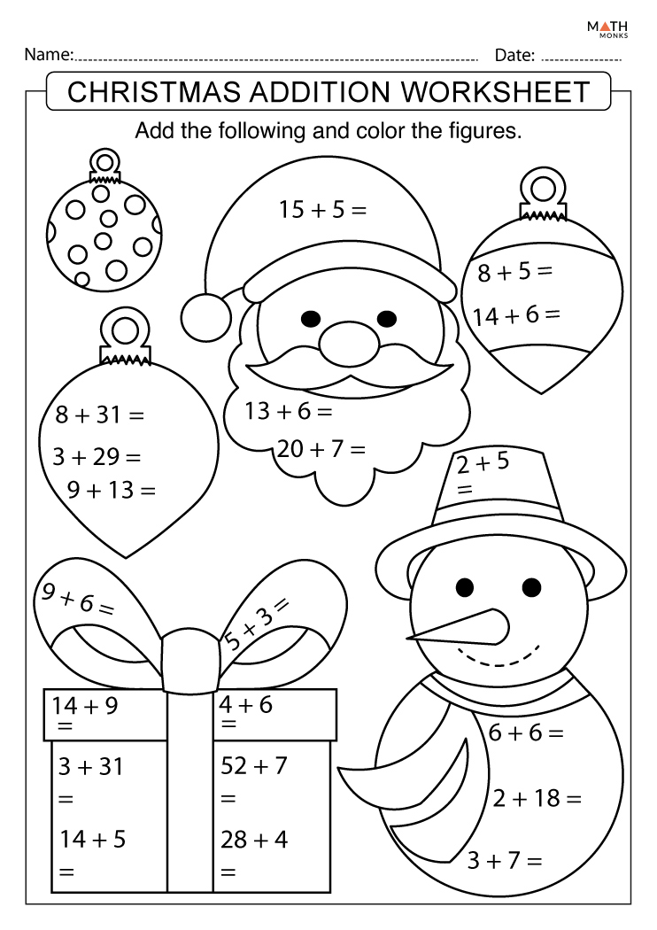 2Nd Grade Christmas Math Worksheets