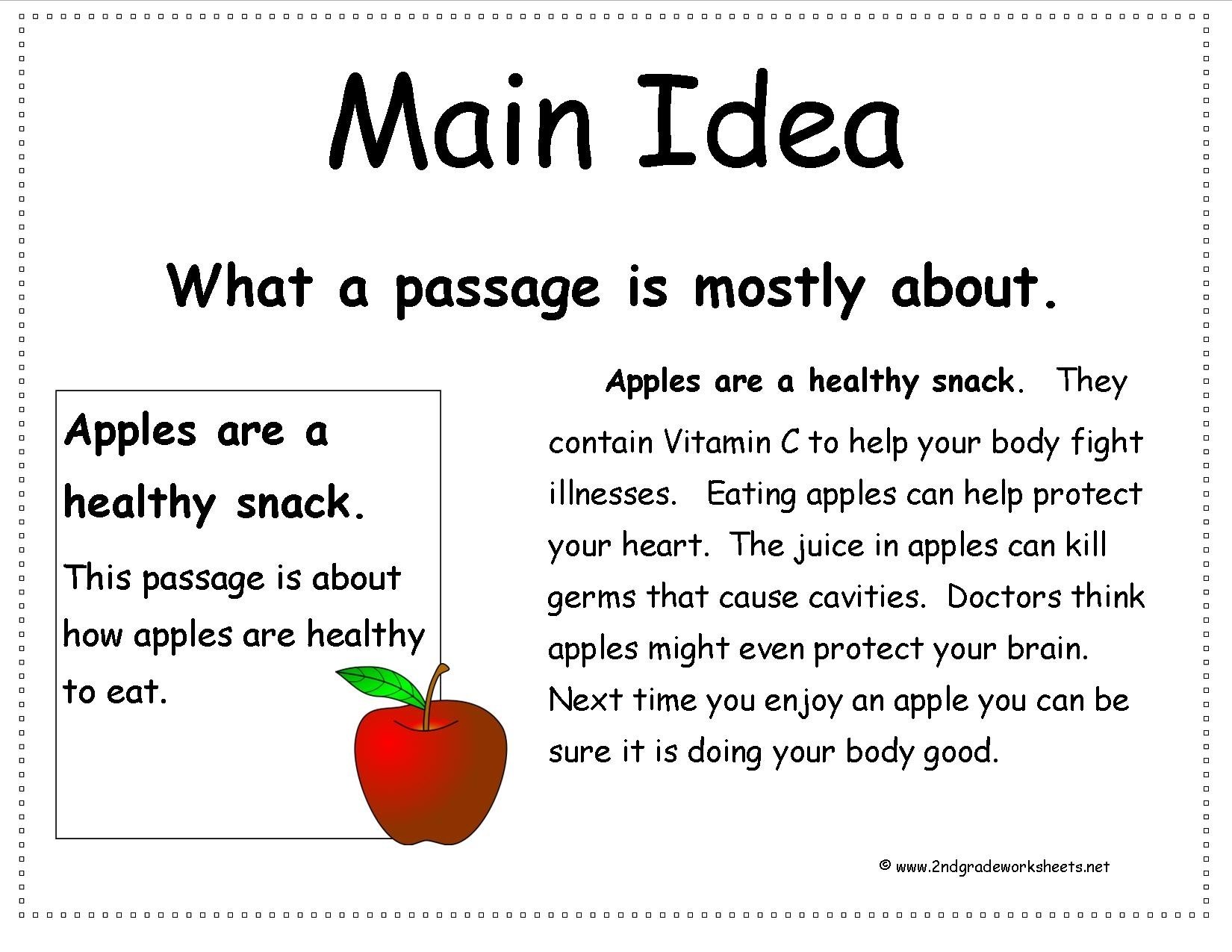 2Nd Grade Main Idea Worksheets Printable Word Searches