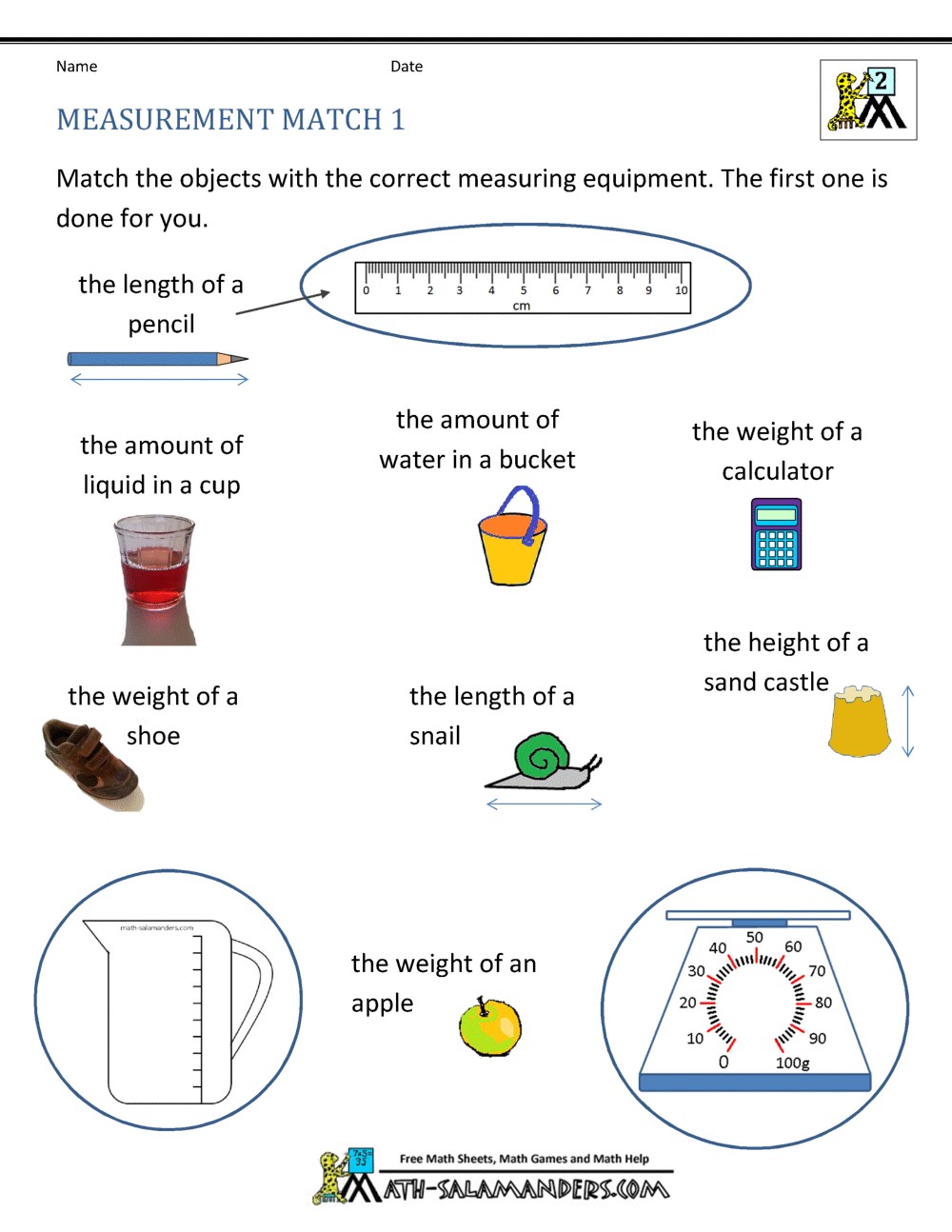 2Nd Grade Math Worksheets Measurement