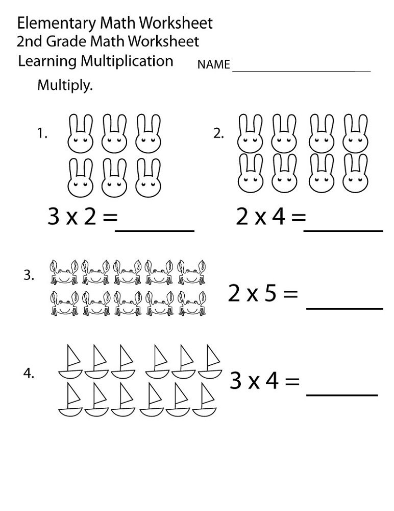 2Nd Grade Math Worksheets Multiplication Learning Printable