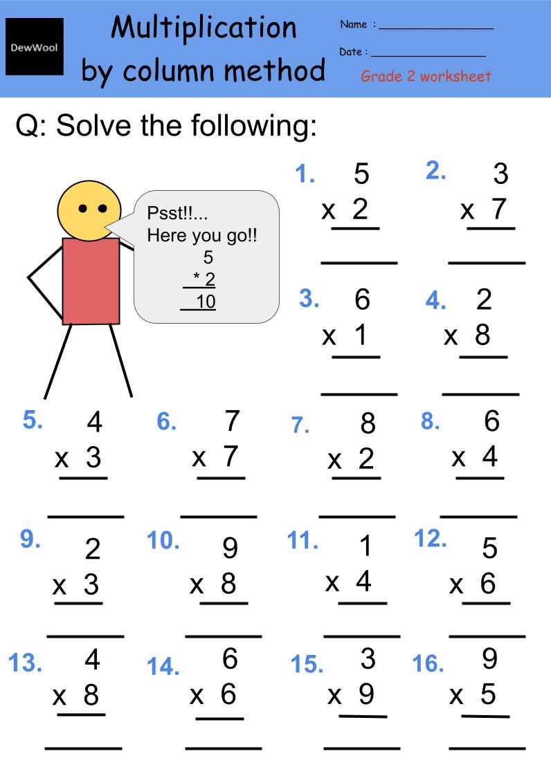 2Nd Grade Multiplication Worksheets Dewwool