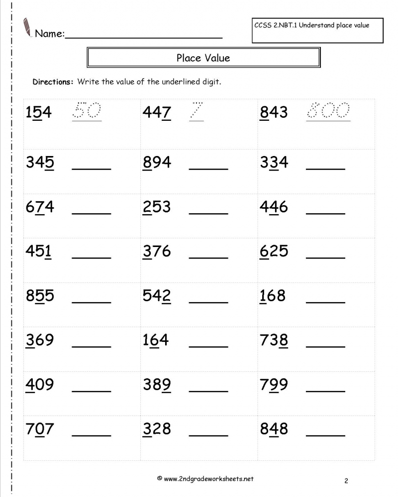 5 Fun Place Value Worksheets for 2nd Graders