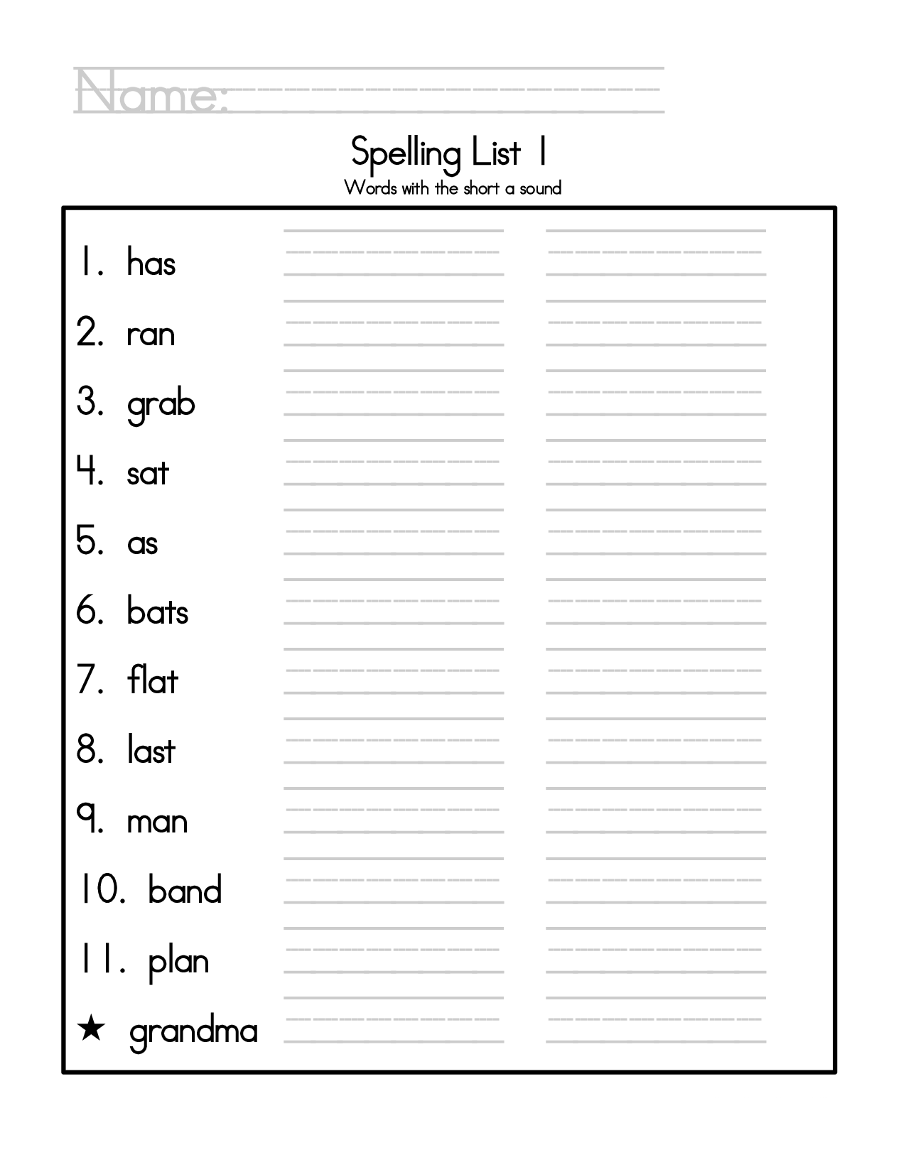 2Nd Grade Spelling Worksheet Fabad