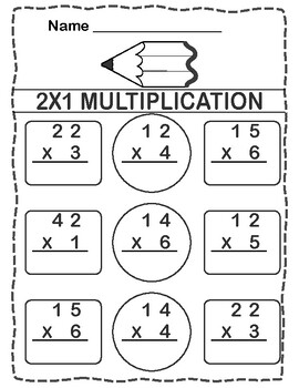 2X1 Multiplication Multiplication 2 Digit By 1 Digit Worksheets