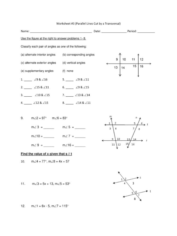 5 Must-Know Answers for Parallel Lines Worksheet