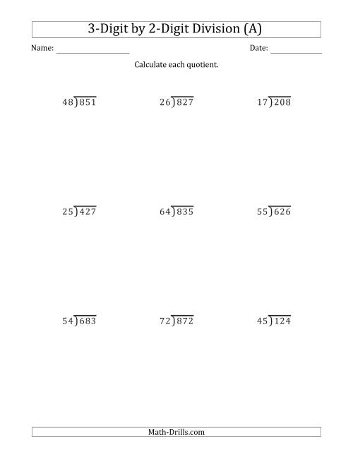 5 Fun Worksheets for 3-Digit by 2-Digit Division