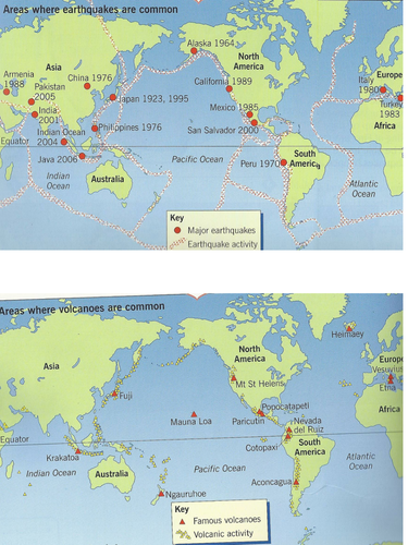 3 Distribution Of Earthquakes And Volcanoes Aqa Gcse Geography Unit