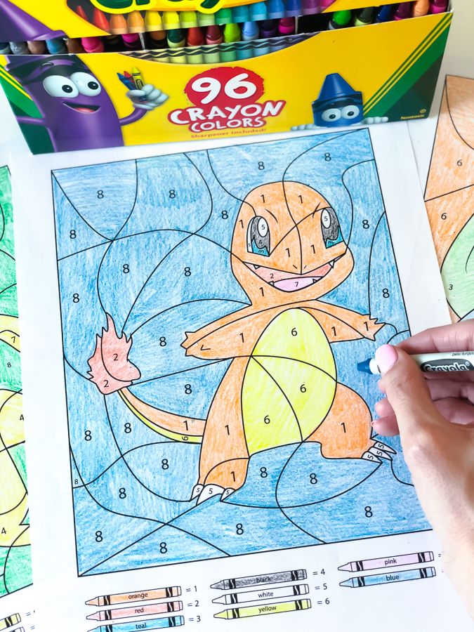 3 Free Pokemon Color By Number Printable Worksheets Kindergarten Art