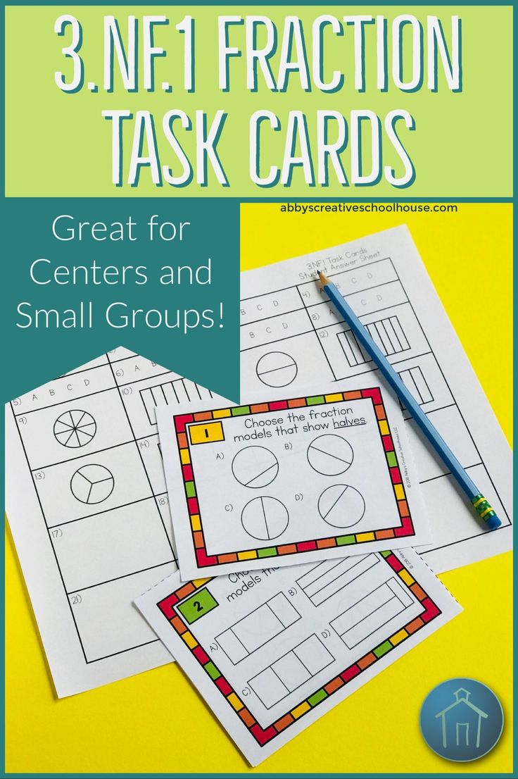 3 Nf 1 Task Cards Understanding Fractions With Fraction Models Math