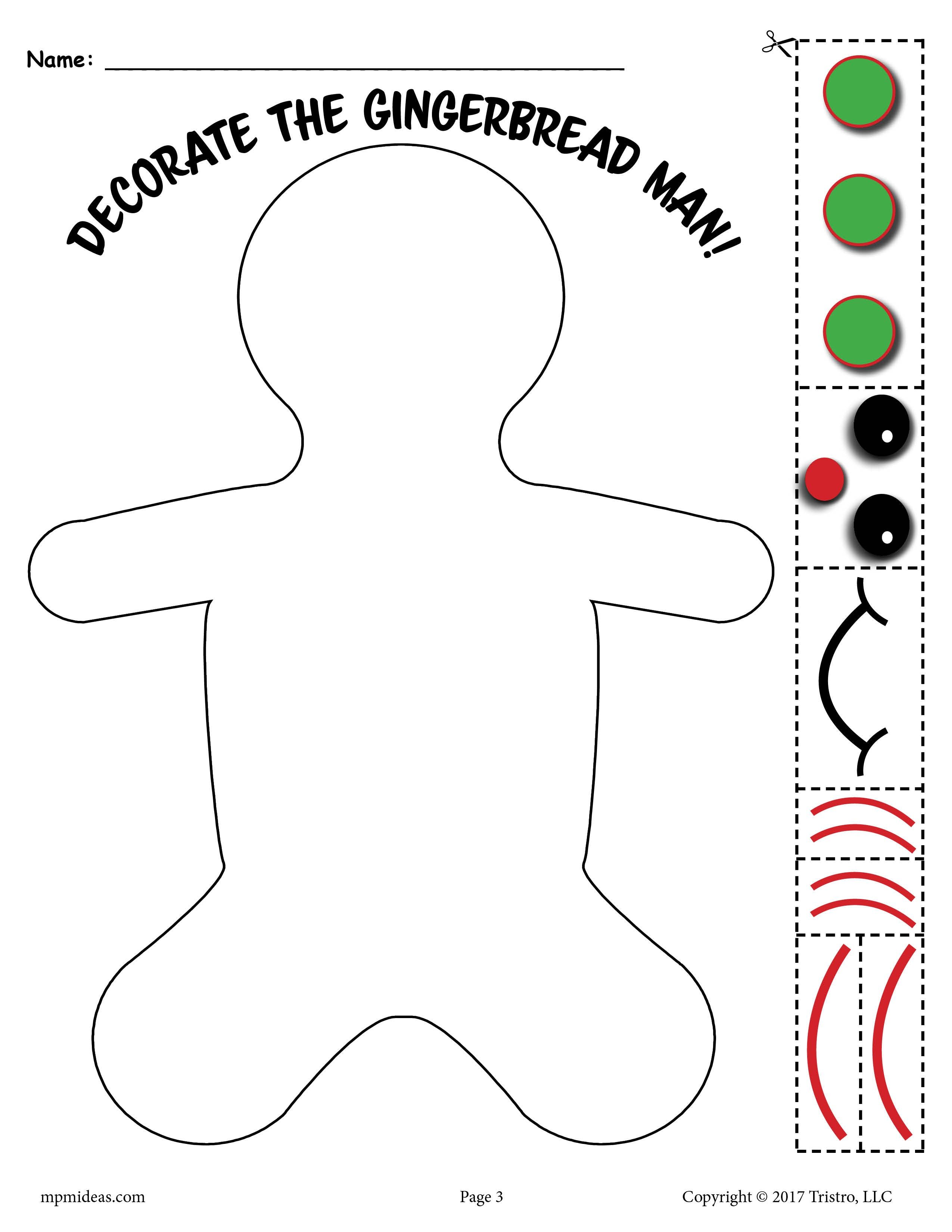 3 Printable Gingerbread Man Activities Gingerbread Man Activities