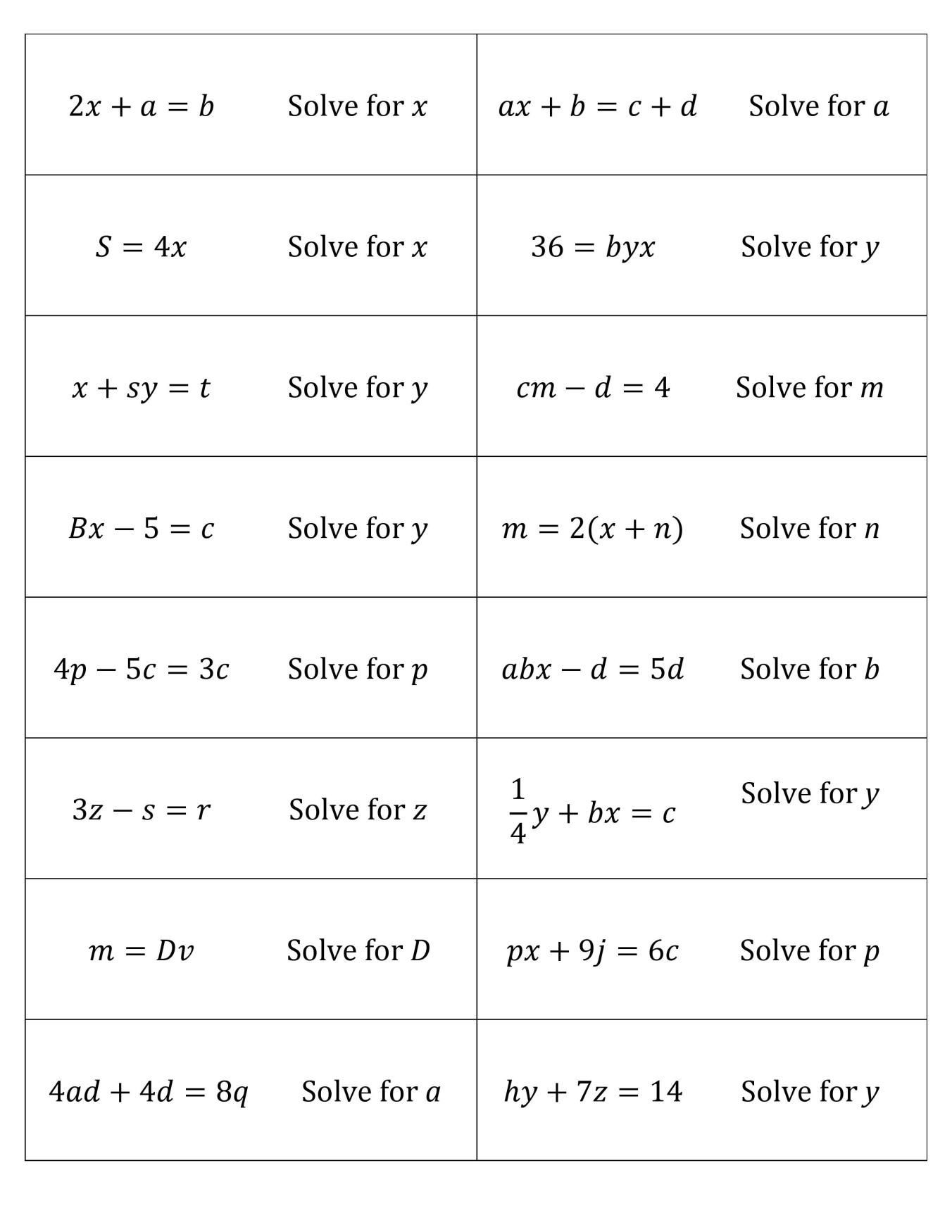 35 Solve Literal Equations Worksheet Support Worksheet