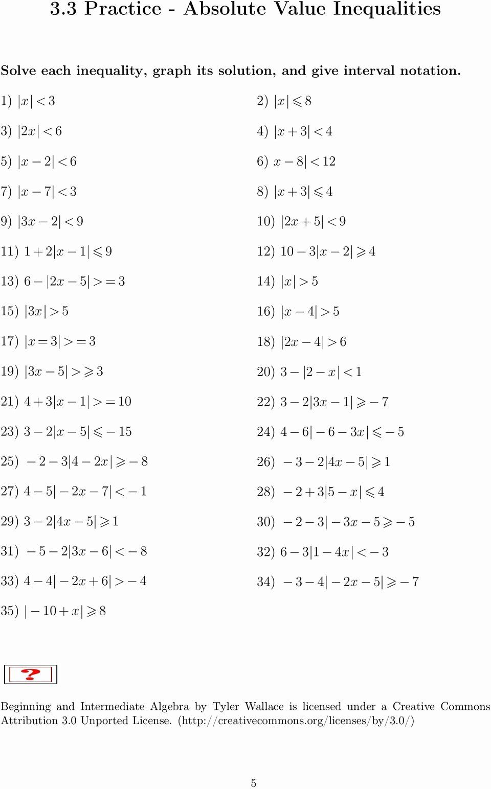 39 Absolute Value Equations And Inequalities Worksheet With Answers