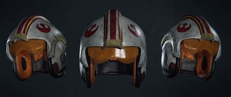 3D Model X Wing Rebel Pilot Helmet From Star Wars Vr Ar Low Poly