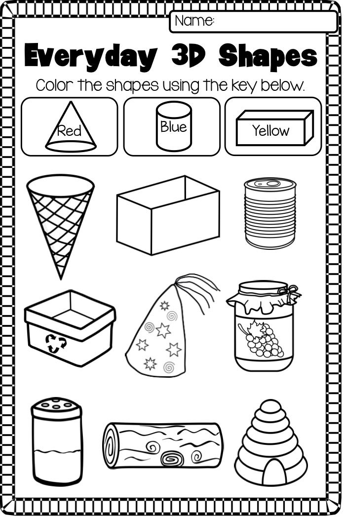 3D Shapes Worksheets